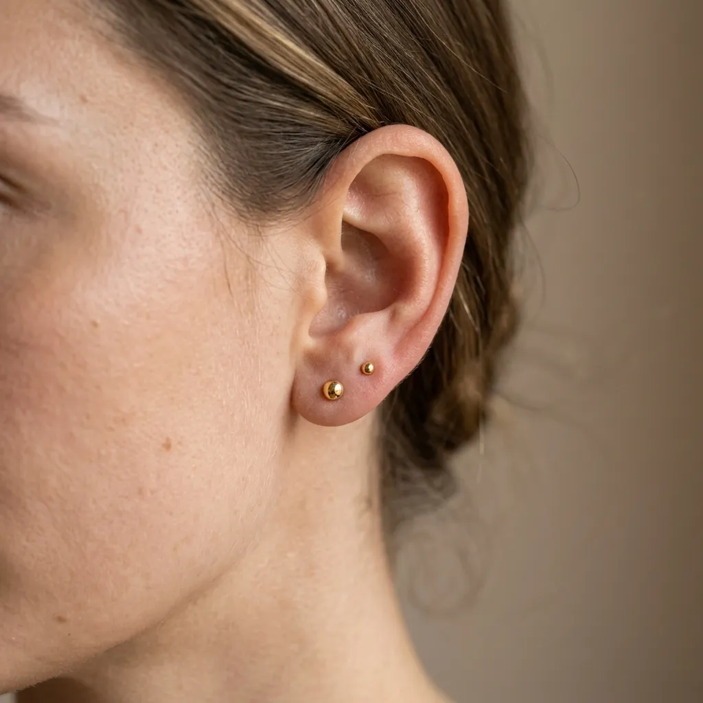Altın helix piercing 14K titanyum Mersin Apollon